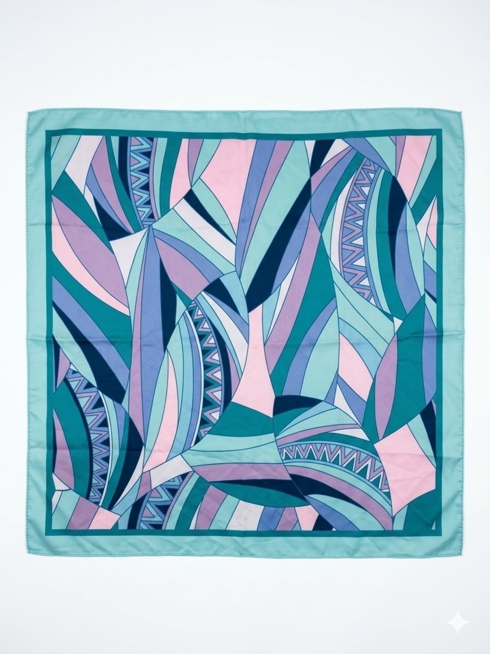 Piker K Abstract Medium Geometric Scarf - Teal, Pink & Blue